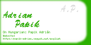 adrian papik business card